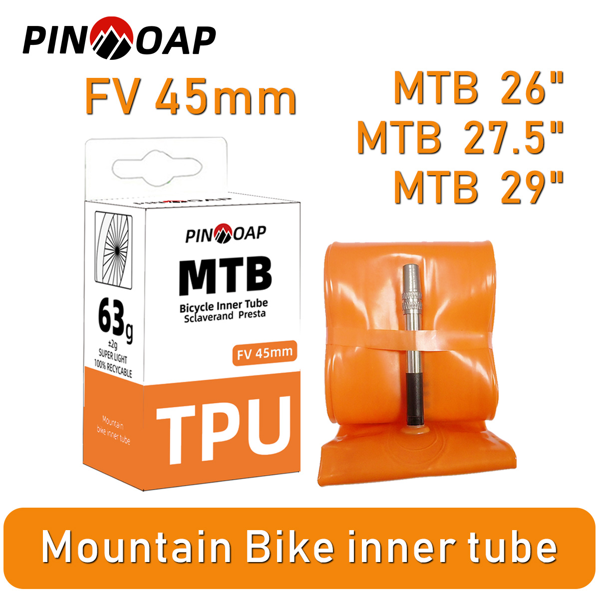 Mountain Biking Essentials - Dętka rowerowa górski PINMOAP 45mm, ultralekka
