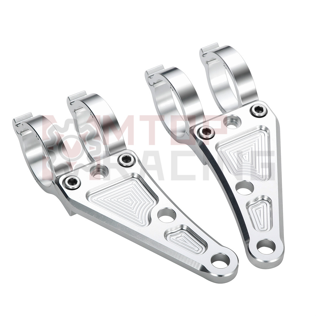 Mountain Biking Las Vegas - CNC motocyklowy wspornik reflektora srebrny 30mm